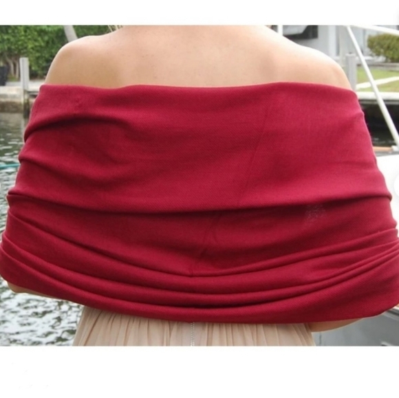 Burgendy Wine Red Pashmina Shawl Scarf Wrap *Nwt* - Picture 9 of 9